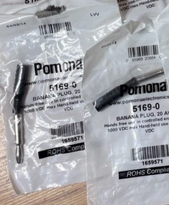 3 POMONA 5169-0 Spina a banana 20AWG Nero, - Foto 1 di 2