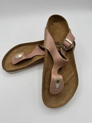 Birkenstock GIZEH Gamuza Metálica Rosa Cobre 40 R EE. UU. W 9 M 7 Foto 1 de 4