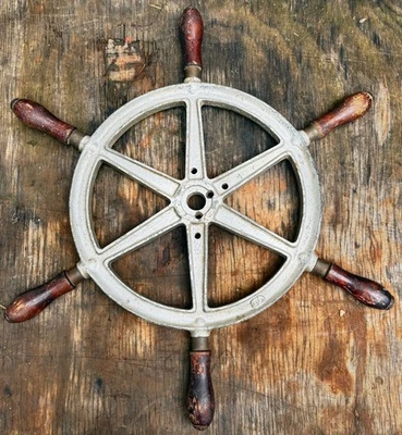 Wood & Metal Ships Wheel, 20 inch - Image 1 of 4