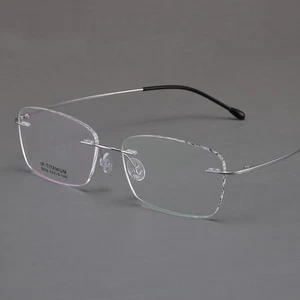 Titanium Women Eyeglass frames Memory Flexible Rimless Men Glasses Ultralight - Picture 1 of 19