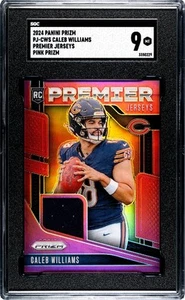 2024 Caleb Williams Prizm Premier Jerseys Pink Prizm Chicago Bears SGC 9 - Picture 1 of 2
