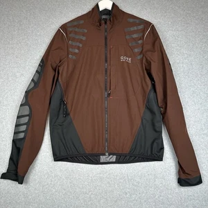 Gore Bike Wear Fusion Cross AS Jacket Mens L Brown Cycling Reflective Full Zip - Picture 1 of 17