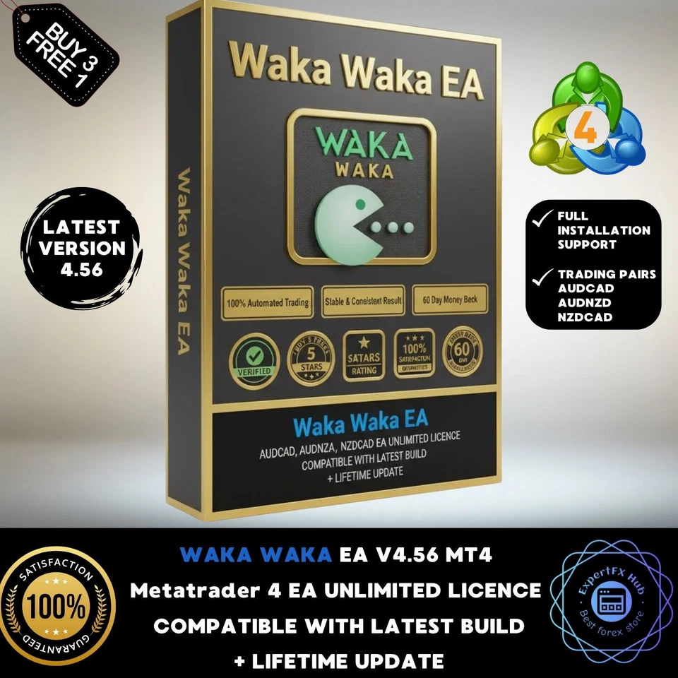 v4.56 Waka Waka MT4 Forex EA Trading Robot Unlimited Licence and lifetime update - Image 1 of 4