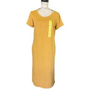 Jessica Simpson Yellow Gold Long Shirt Dress Size Small NEW - Picture 1 of 4