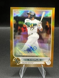 Actualización Topps Chrome 2022 AC-EA Elvis Andrus Auto Gold/50 Athletics - Imagen 1 de 3