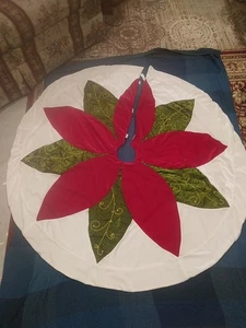 Weihnachtsbaum Rock, Weihnachtsstern Design rot/grün mit Strass, 55" atemberaubend - Bild 1 von 12