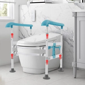 Maniglie di Sicurezza WC Bracci WC Telaio di Sicurezza WC Regolabile - Foto 1 di 24