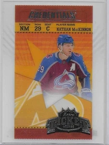 NATHAN MacKINNON 2024-25 UD CREDENTIALS RETRO TICKET ACCESS CLEAR CUT ACETATE - Picture 1 of 2