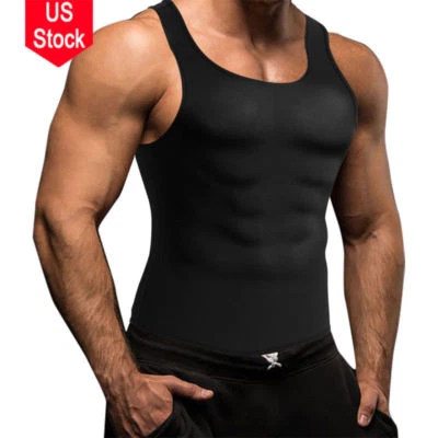 Men's Waist Trainer Vest Sauna Sweat Body Shaper Slimming Trimmer Gym Underwear - Image 1 of 4