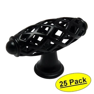 *25 Stück* Schrank Hardware flach/mattschwarz Vogelkäfig Knöpfe #1749FB - Bild 1 von 1