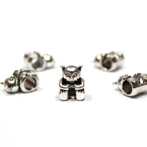 Großlochperlen 10 x Antik Silber Katze Perlen Paracord Metallperlen Anchor - Bild 1 von 2