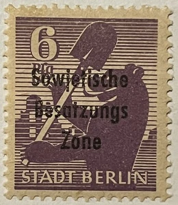 German Stamp Russian Zone 1948 - Optd Sowjetische Besatzungs Zone - Picture 1 of 2