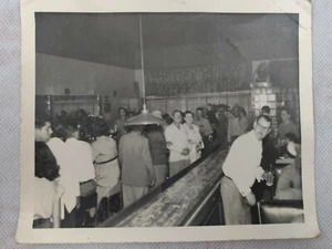 Vintage Black & White Photo Picture of People Inside of a Restaurant 5.5"x4.5" - Picture 1 of 4