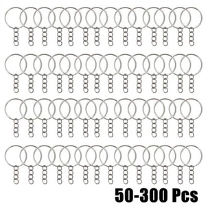 50 Stck. Schlüsselanhänger Rohlinge Schlüsselanhänger Schlüsselanhängsel Spaltringe 4 Gliederkette Silber Schlüsselringe - Bild 1 von 10