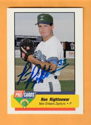Ron Rightnowar New Orleans Zephyrs AUTO Signed 1994 Fleer AAA All-Star Card - Image 1 of 2