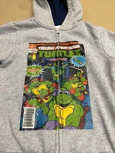 TMNT Teenage Mutant Ninja Turtles Full Zip Sweatshirt Hoodie Jacket sz 10/12 - Picture 1 of 5