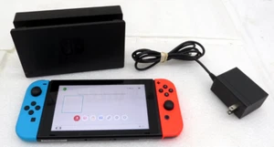 Nintendo Switch Handheld Video Game Console HAC-001(-01) W/Neon Red/Blue JoyCons - Picture 1 of 13