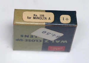 Walz #106 +1 per Minolta A Vintage Close-Up Attacco Filtro Obiettivo - Foto 1 di 3