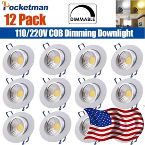 10PCS Dimmable COB LED Downlight 5W/7W/9W Recessed Ceiling Light Spot Lamp - Picture 1 of 11