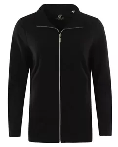 hajo Microfleecejacke Freizeitjacke Stehkragen Taschen Zipp Microfaser schwarz - Bild 1 von 2
