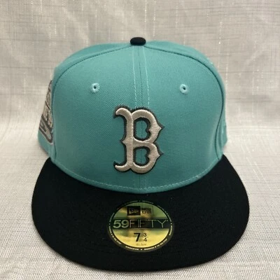 Chapéu masculino NEW ERA 59FIFTY BOSTON RED SOX AJUSTADO 7 3/4 VERDE PERFEITO PRETO NOVO - Imagem 1 de 4