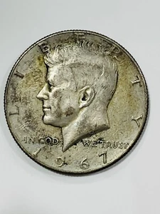 1967 Silver Kennedy Half Dollar - NICELY TONED - 40% Silver - 50c - Picture 1 of 6