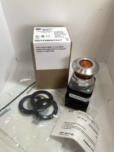 ALLEN BRADLEY 800T-FXMQH2AA7 PUSH PULL 3 POS ILL LED 12-130V AMBER 1NC/1NCLB U N - Picture 1 of 6