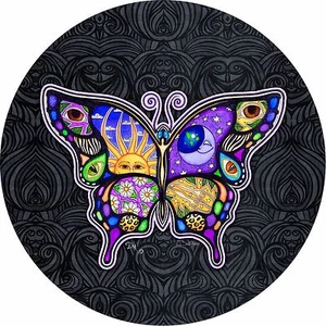 Butterfly Night/Day Spare Tire Cover-Add tire size in NOTES during checkout - Picture 1 of 7