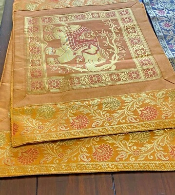 2 Table Placemat Table Decor Silk Mat Elephant Decor 12 X 18 Inch Mat Gold gift - Image 1 of 4