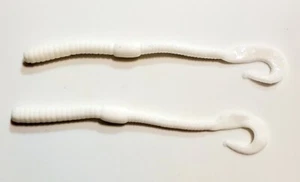 Worms Curl Tail Angeln Würmer weiß weiche Kunststoffköder 6 Zoll 10er-Pack - Bild 1 von 1