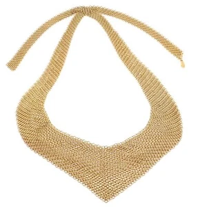 Vintage! Authentic Tiffany & Co Peretti 20k Yellow Gold Mesh Bib Scarf Necklace - Picture 1 of 8