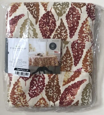 Threshold 70” Autumn Leaves Round 100% Cotton Tablecloth NEW Fast Shipping - Image 1 of 2