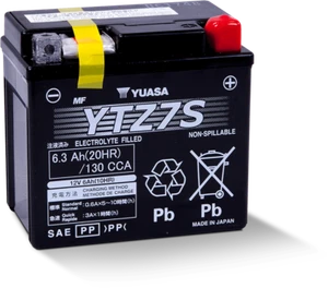 Yuasa YTZ7S Maintenance Free AGM 12V Battery - YUAM727ZS - Picture 1 of 1