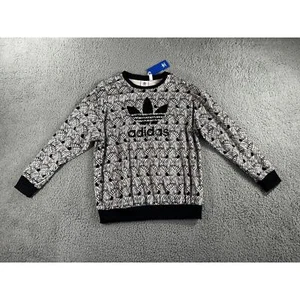 Adidas Originals Sweatshirt Girls XL Zebra Print Graphic Trefoil Pullover - Picture 1 of 10