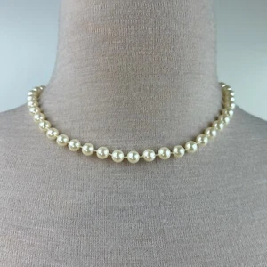 Vintage Faux Pearl Knotted Beaded Necklace 18.5" - Picture 1 of 6