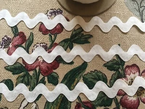Vintage giant, large 12mm white cotton fabric ric rac ribbon, trim - 2M lengths - Picture 1 of 7