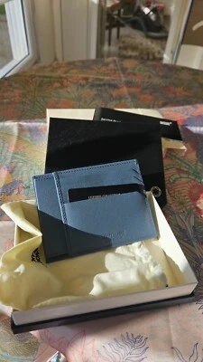 MONTBLANC Sartorial 4cc Tarjetero Identificación Denim Cuero Azul (4.75"x3.50") Foto 1 de 4