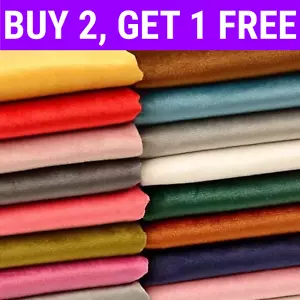 Plain Plush Velvet Fabric Upholstery Material - 137cm (54") Wide - 480gsm - Picture 1 of 19