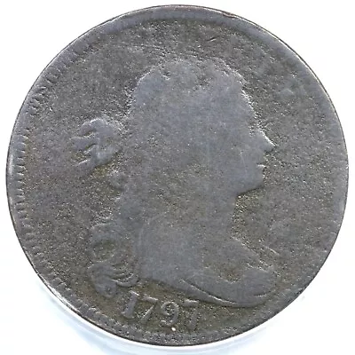 1797 NC-2 R-6 ANACS G 4 Draped Bust Large Cent Coin 1c - Image 1 of 3