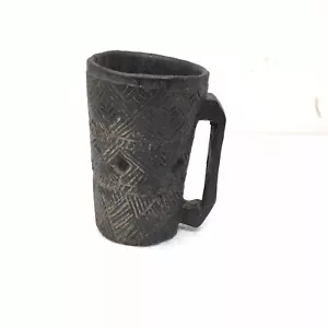 Antique Primitive African Carved Wood Drinking Mug Cup Nigerian Tribal Art READ - Picture 1 of 7