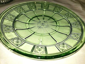 Doric Green Saucer Plate 5 1/2" Jeannette Glass Company - Picture 1 of 3