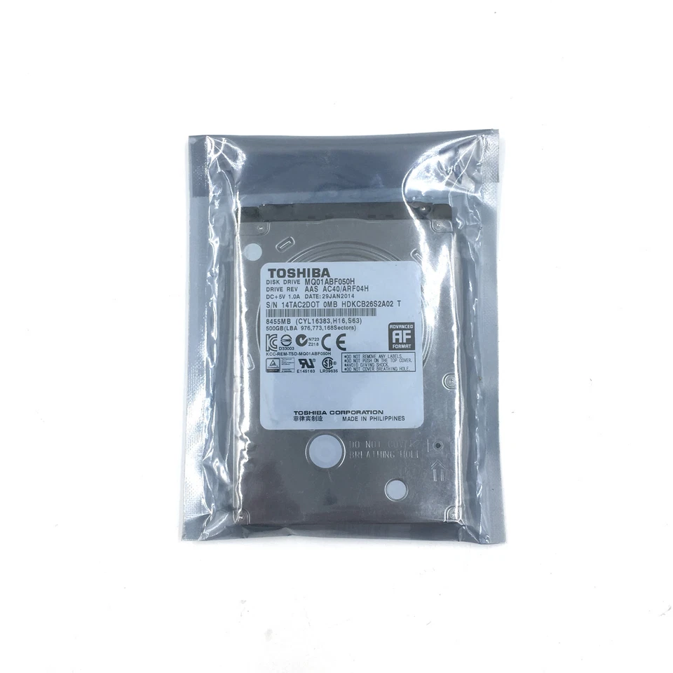 Toshiba MQ01ABF050H 500GB 5400 RPM SATA III 2.5" 7mm 32MB 8GB Hybrid Hard Drive - Image 1 of 4