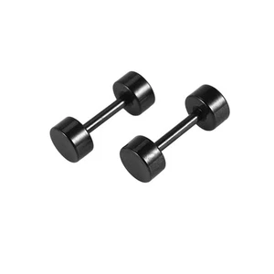 1 Par de Pendientes Barbell Titanio Acero Acero 4mm Negro U1E77343 Para Hombre - Imagen 1 de 7