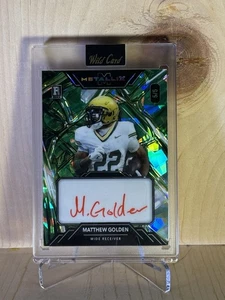 Tarjeta Matthew Golden Wild Card Metallix 2025 autógrafo cubierta/5 verde - Imagen 1 de 12