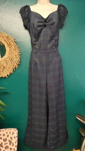 Collectif Dolores Baylee Blackwash Check Trousers & Dolores Top Suit UK 14 50s - Picture 1 of 20
