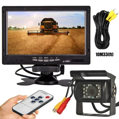 Vehicle IR Waterproof Backup Camera w/ 7" Reverse Monitor for Truck RVs Caravan - Image 1 of 4