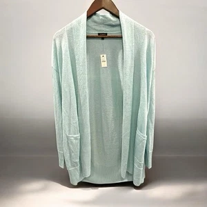 NWT Talbots Women’s Open Front Longline Cardigan Sweater Seafoam Green Size S - Picture 1 of 11