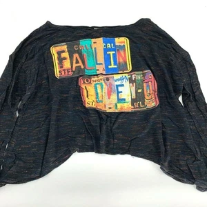 Over The Top Girls Shirt Top License Plates Heathered Fallon In Love Sz 10 - Picture 1 of 7