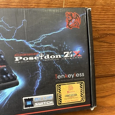 Tt eSPORTS Poseidon Z Blue Switch Illuminated Keyboard (KB-PIZ-KLBLUS-01) - Image 1 of 4