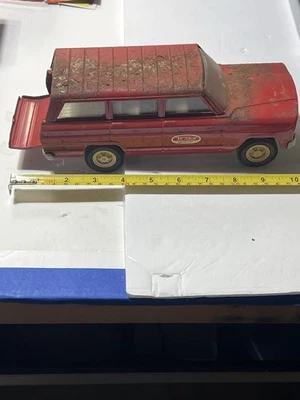 Tonka 1960s Jeep Wagoneer Red Pressed Steel Station Wagon Toy 9 - Image 1 of 4